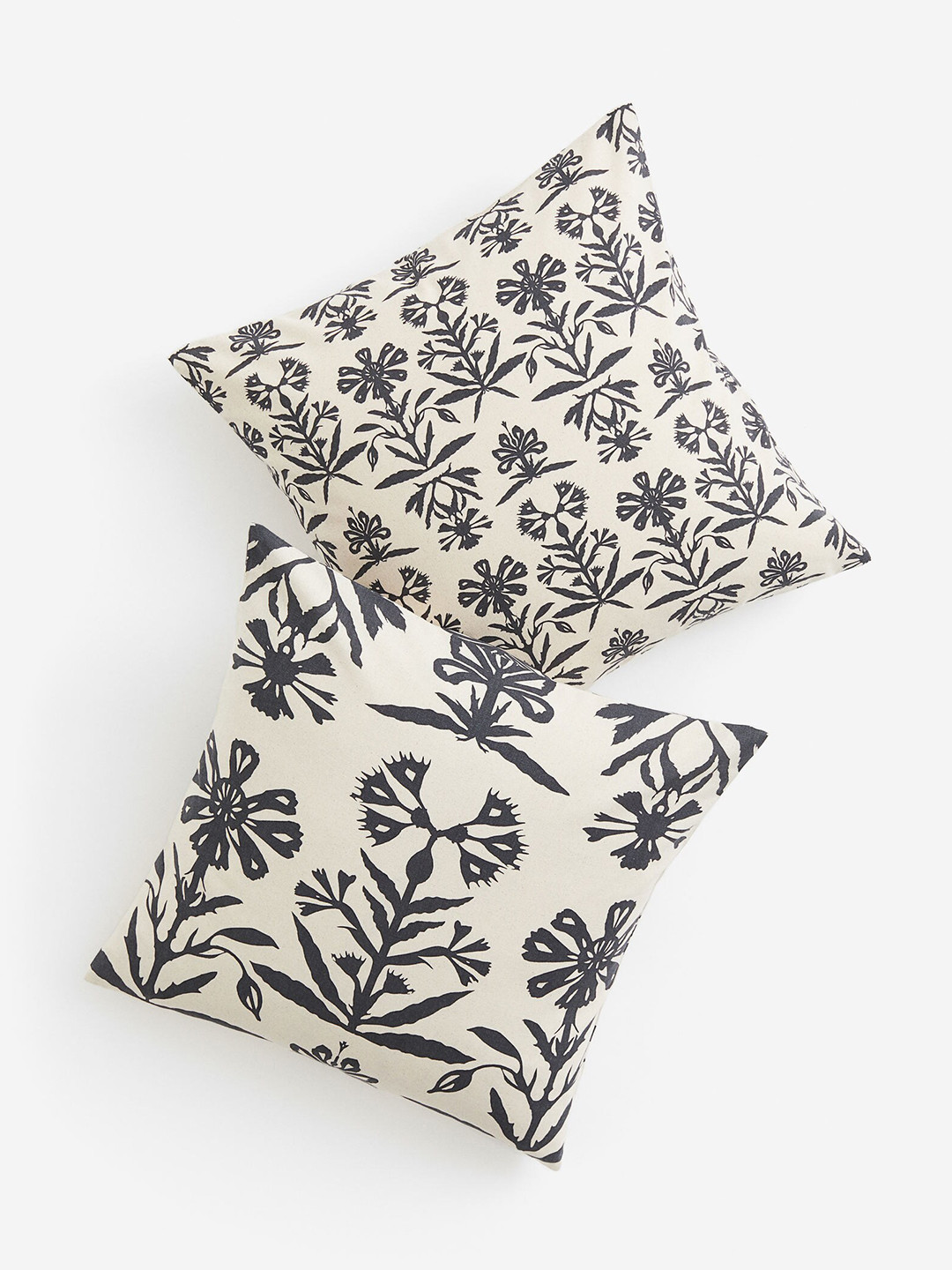 

H&M White & Grey 2-Pack Pure Cotton Patterned Cushion Covers