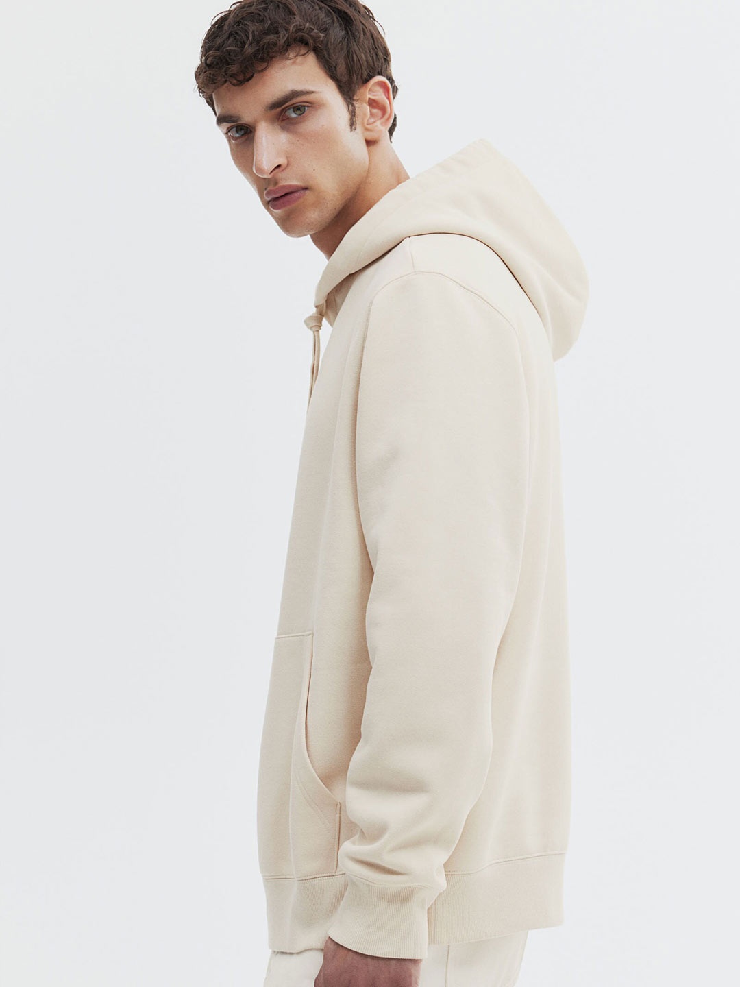 

H&M Regular Fit Printed Hoodie, Beige