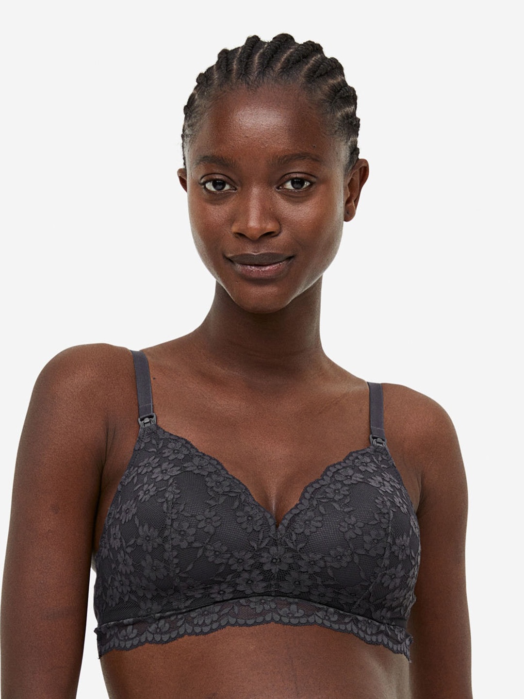 

H&M MAMA 2-Pack Padded Nursing Bras, Grey