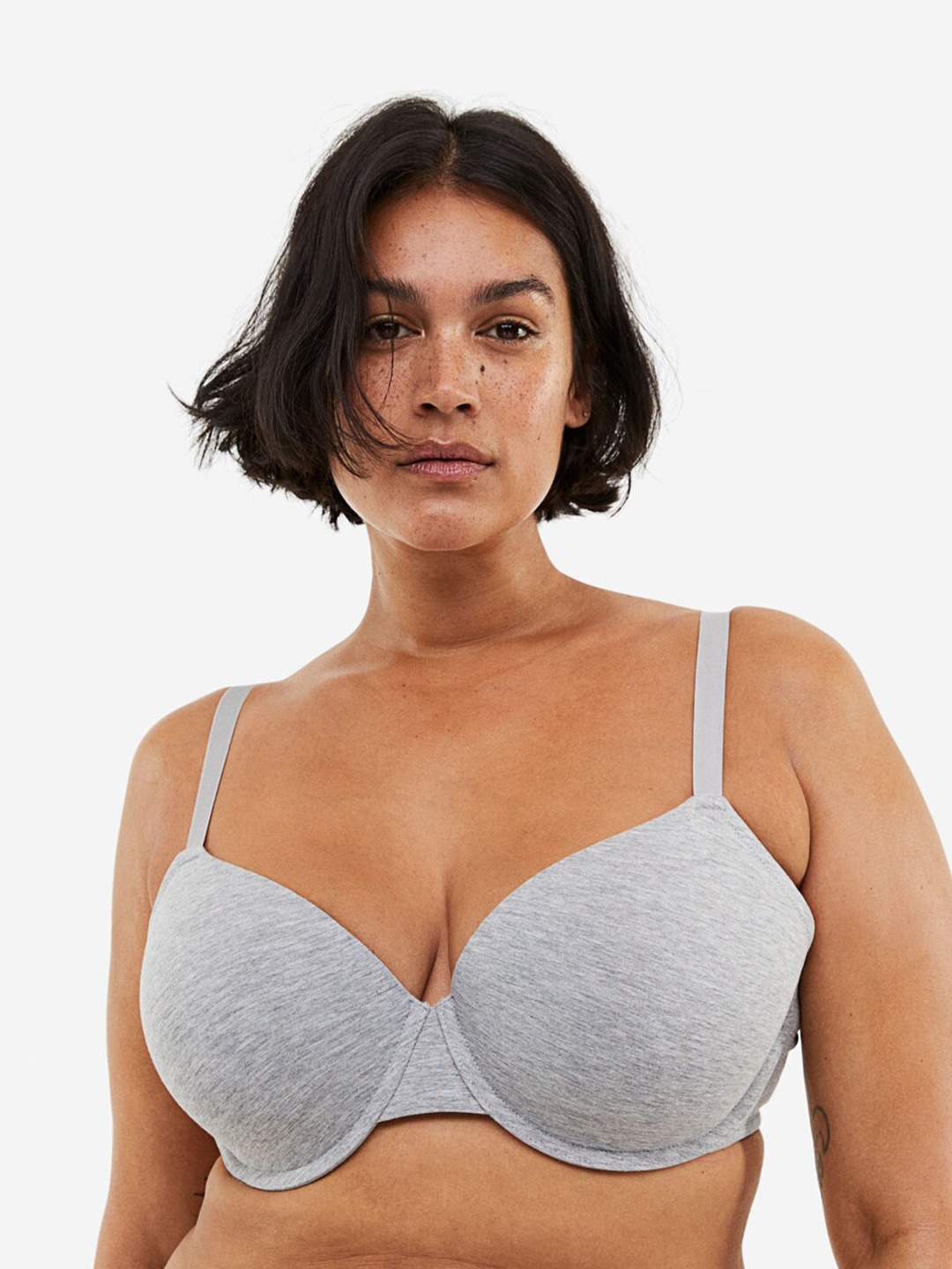 

H&M+ 2-pack padded bras, Grey