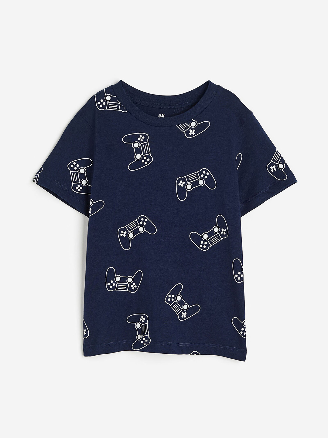 

H&M Boys Pure Cotton Jersey T-Shirt, Navy blue