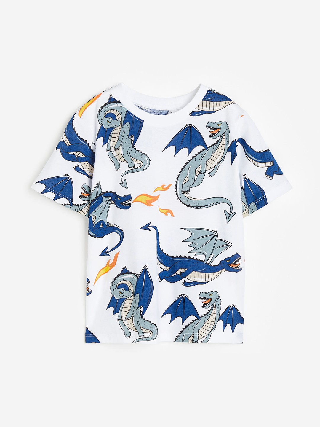 

H&M Boys Pure Cotton Printed T-Shirt, White