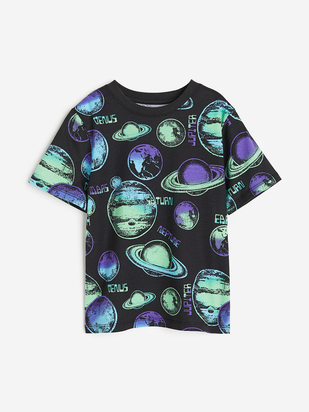 

H&M Boys Pure Cotton Printed T-Shirt, Black