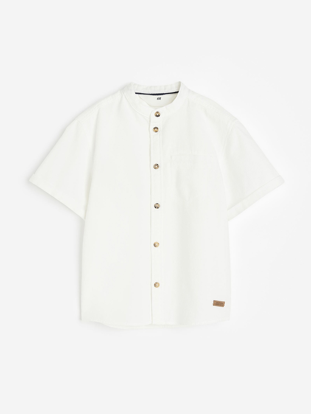 

H&M Boys Short-Sleeved Grandad Shirt, White
