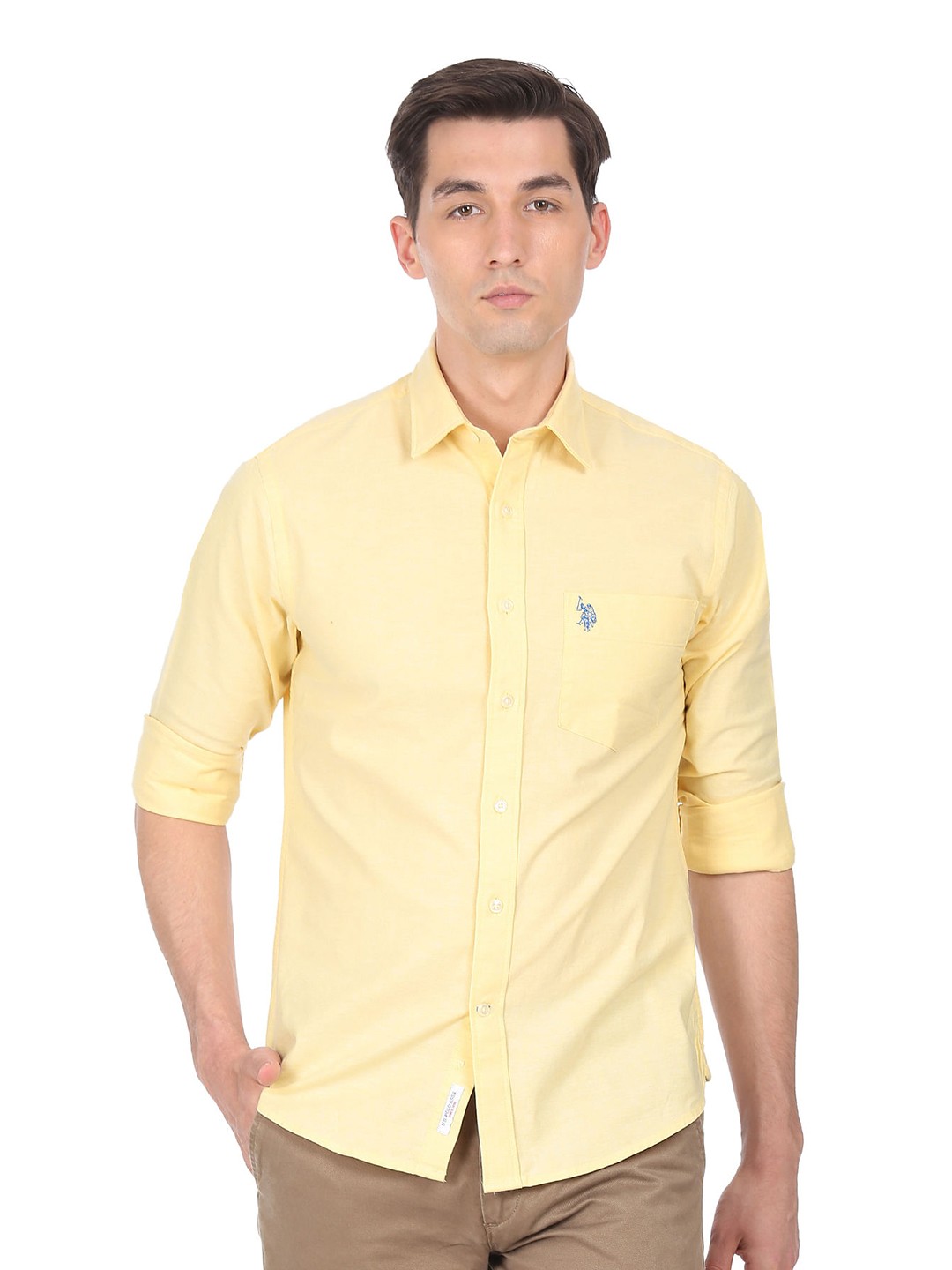 

U.S. Polo Assn. Spread Collar Casual Shirt, Yellow