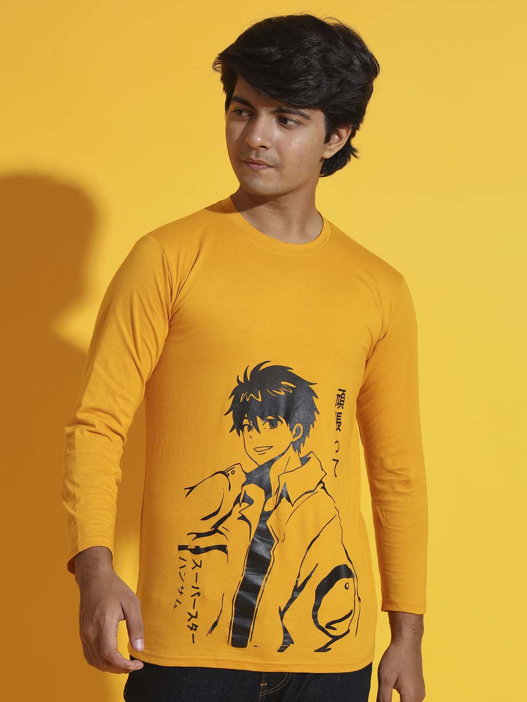 

Nick and Jones Boys Mustard Yellow Typography Printed Pure Cotton T-shirt