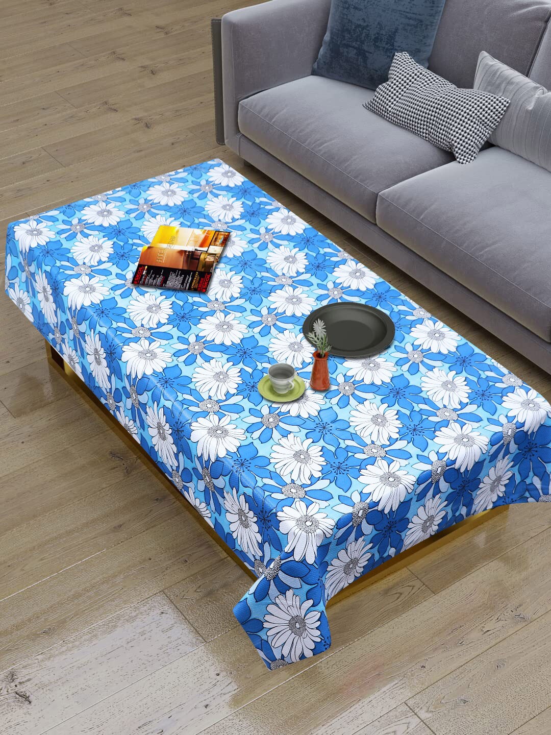

Dakshya Industries Blue & White Printed Rectangular 4 Seater Table Cover