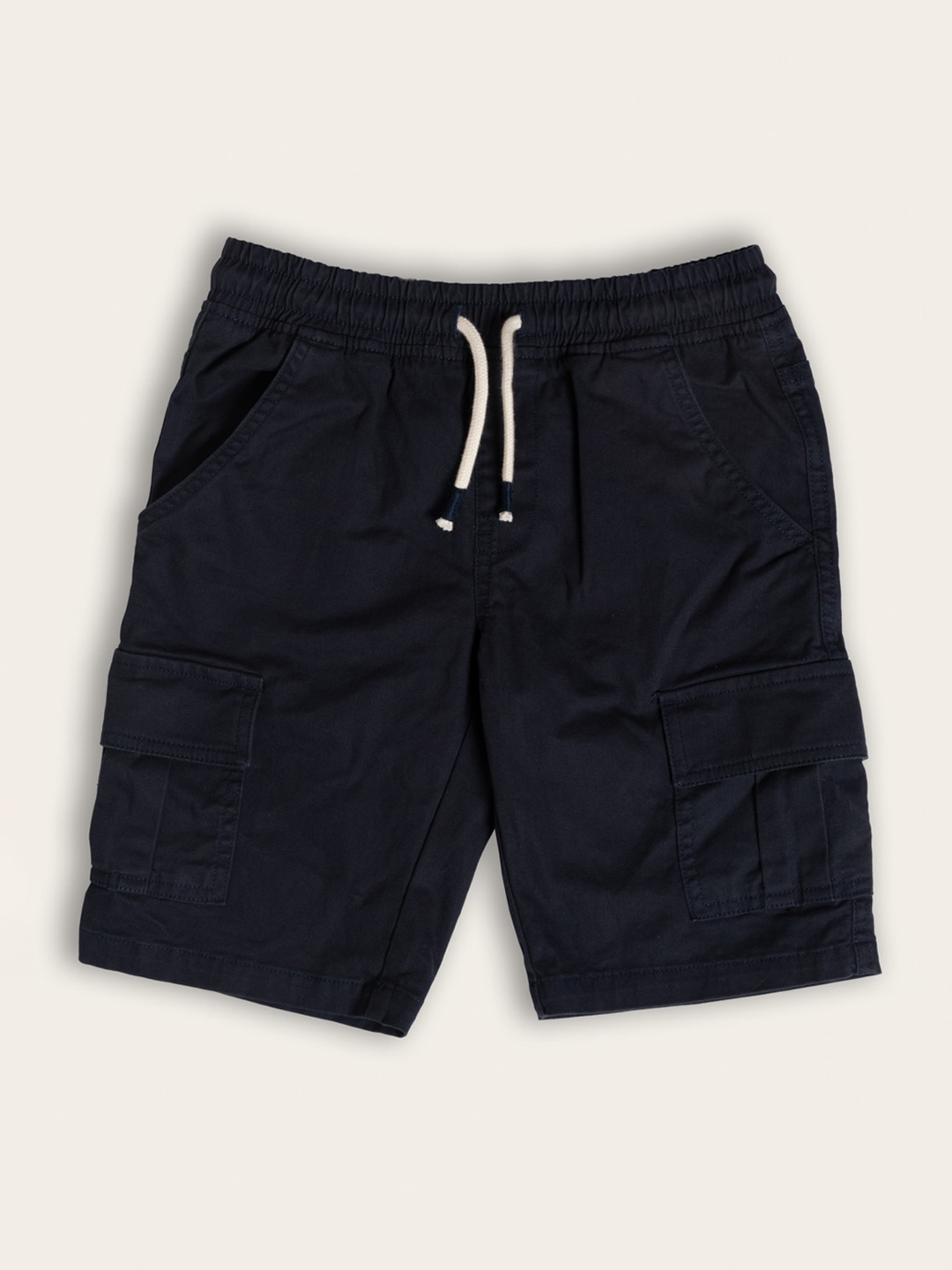 

Zalio Boys Mid Rise Cotton Cargo Shorts, Navy blue