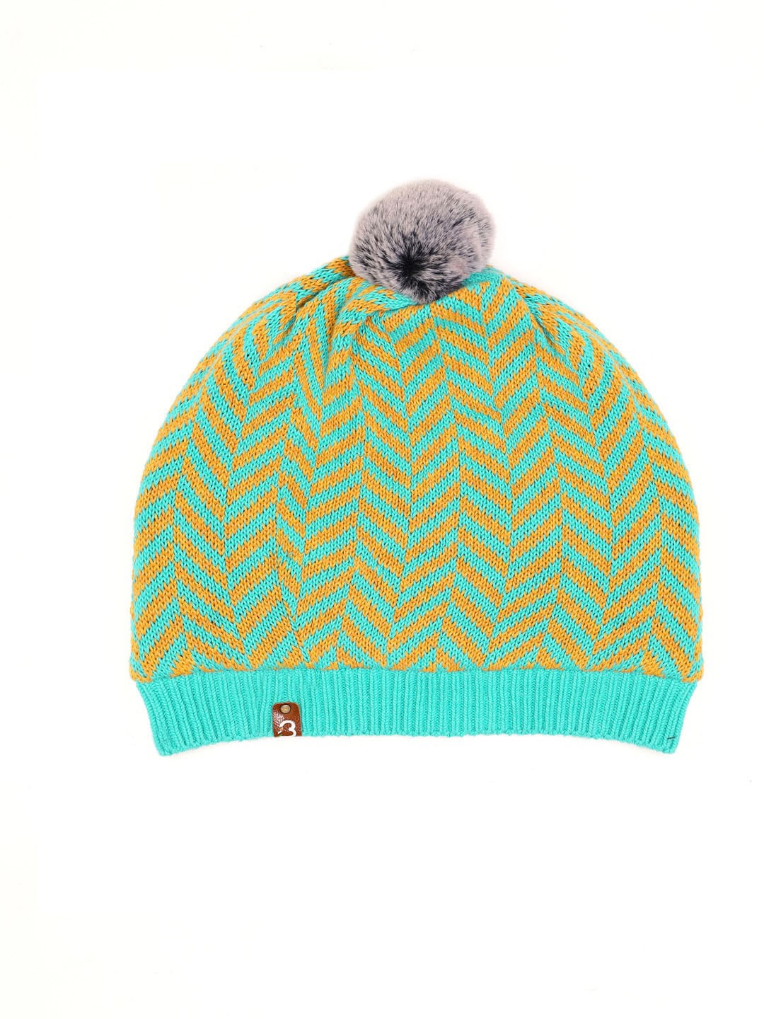 

Bharatasya Girls Self Design Beanie, Turquoise blue
