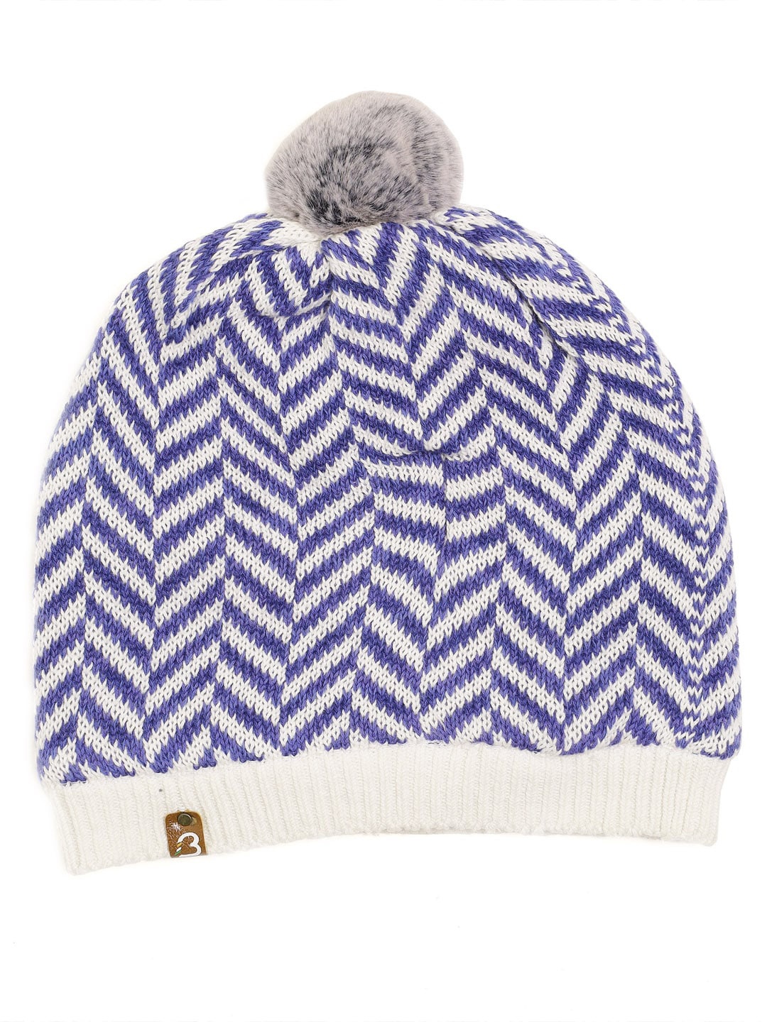 

Bharatasya Kids Chevron Pattern Beanie, Blue