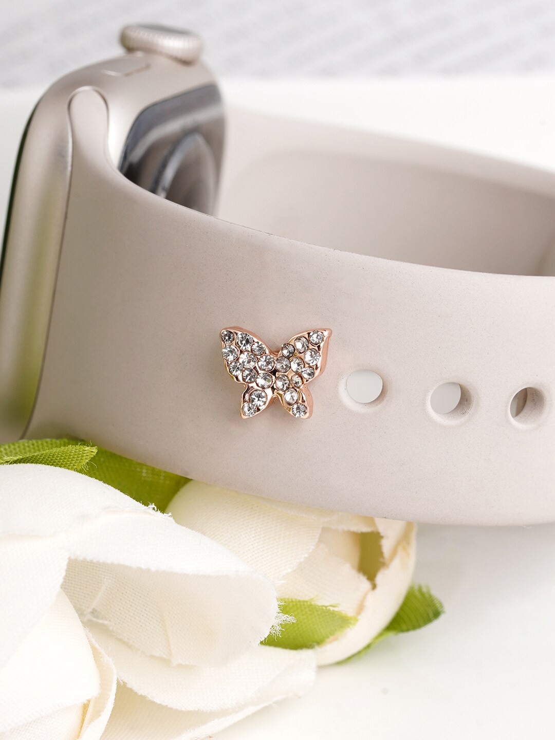 

JOKER & WITCH Women Stone-Studded Watch Charms, Rose gold