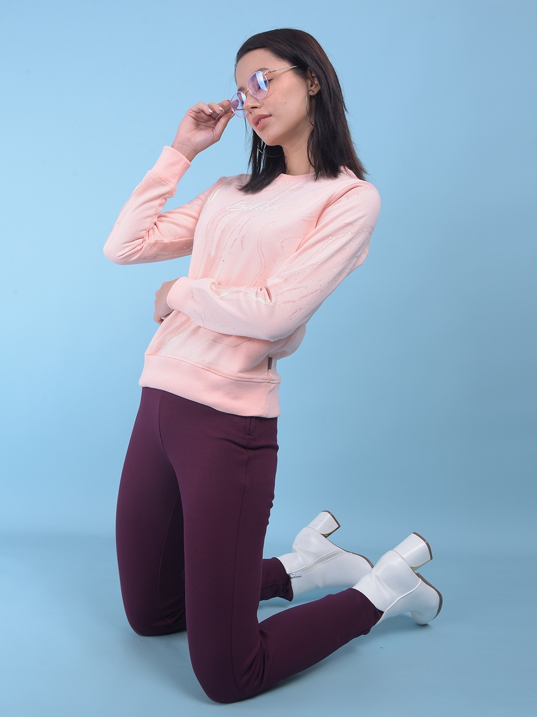 

Crimsoune Club Typography Printed Pullover, Peach