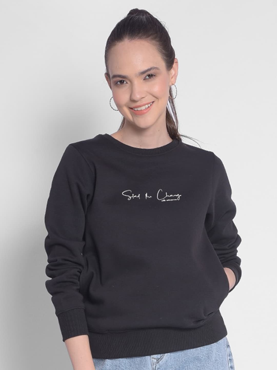

Crimsoune Club Typography Printed Pullover, Black
