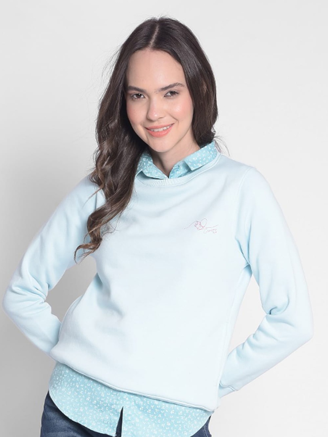 

Crimsoune Club Round Neck Long Sleeve Sweatshirt, Blue