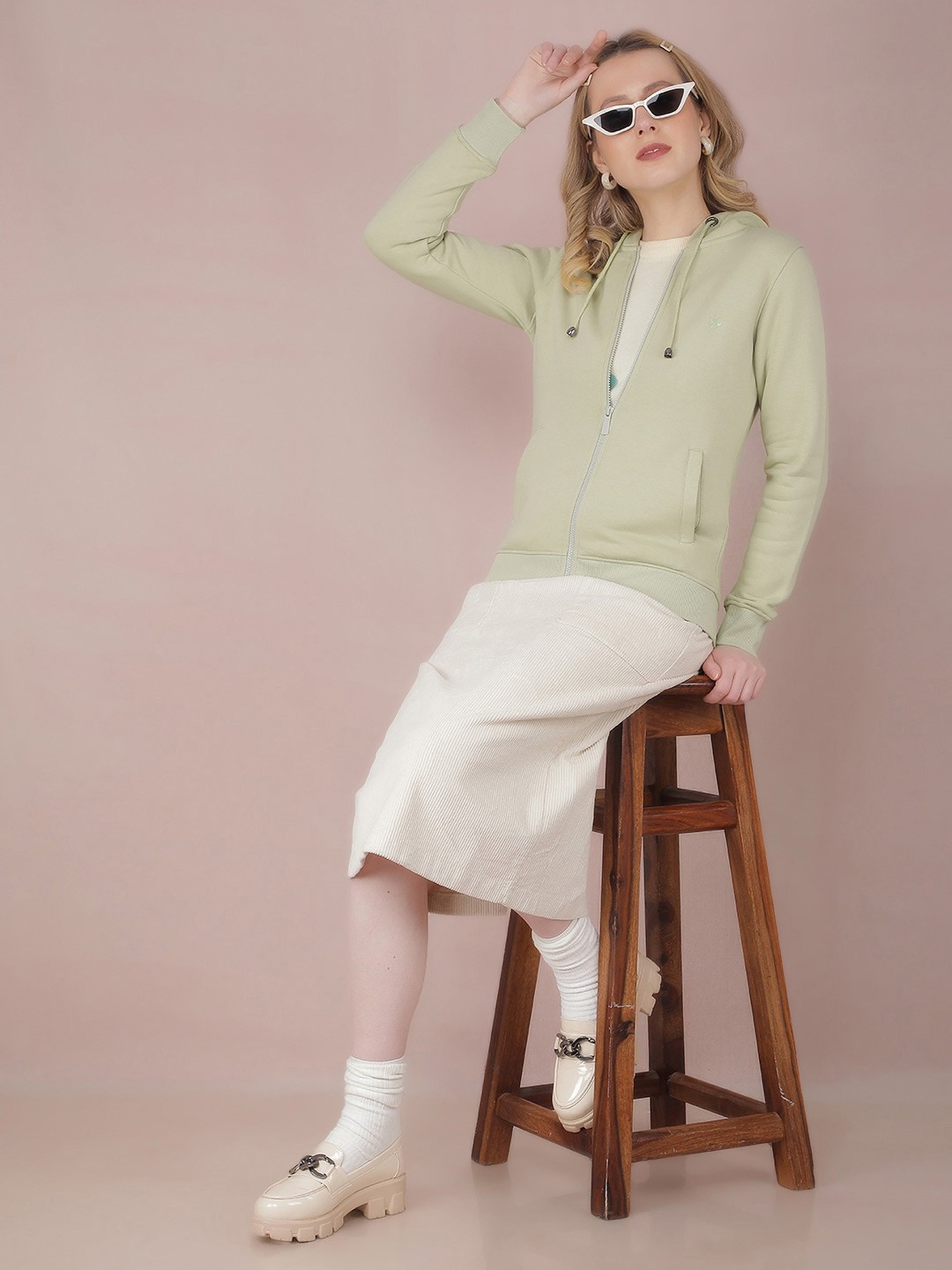 

Crimsoune Club Hooded Front-Open Sweatshirt, Olive