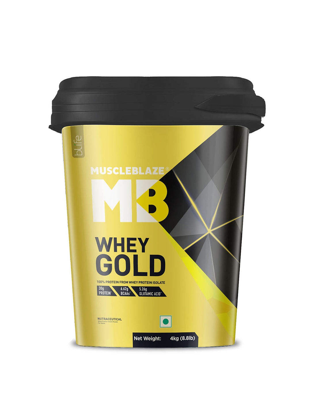 

MuscleBlaze Whey Gold, 100% Whey Protein Isolate - Rich Milk Chocolate - 4 kg, Brown