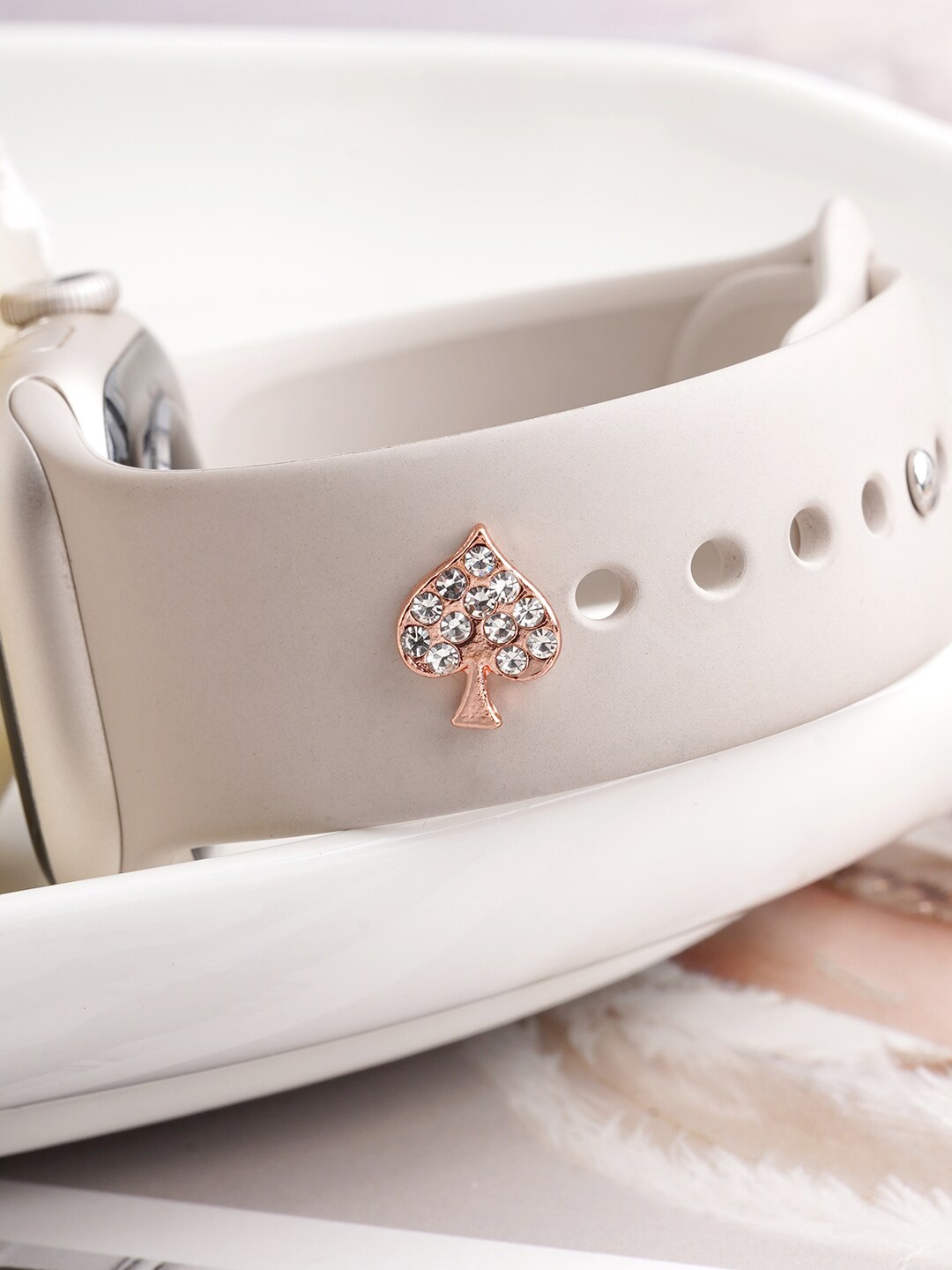 

JOKER & WITCH Women Stone-Studded Watch Charms, Rose gold