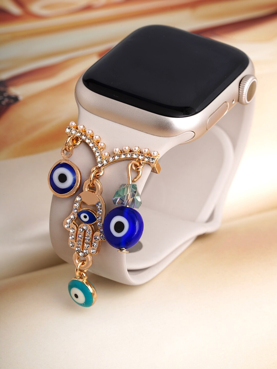 

JOKER & WITCH Women Embellished Stone-Studded Enchanted Eye Watch Charms, Gold