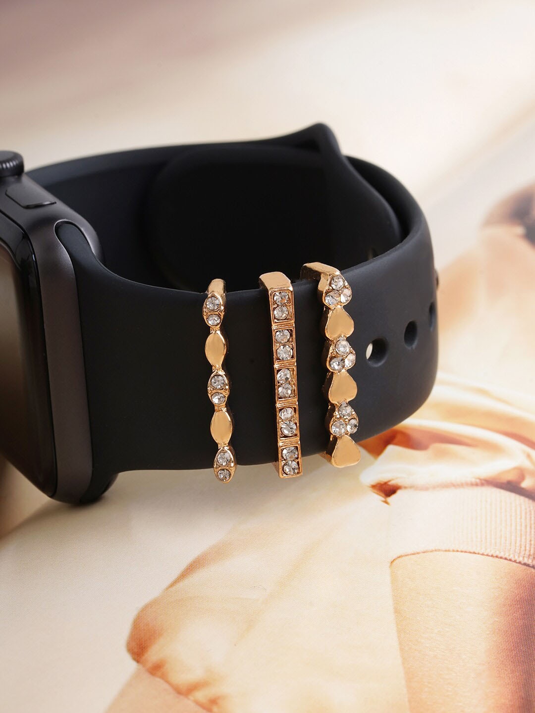 

JOKER & WITCH Women Set Of 3 Stone-Studded Watch Charms, Gold