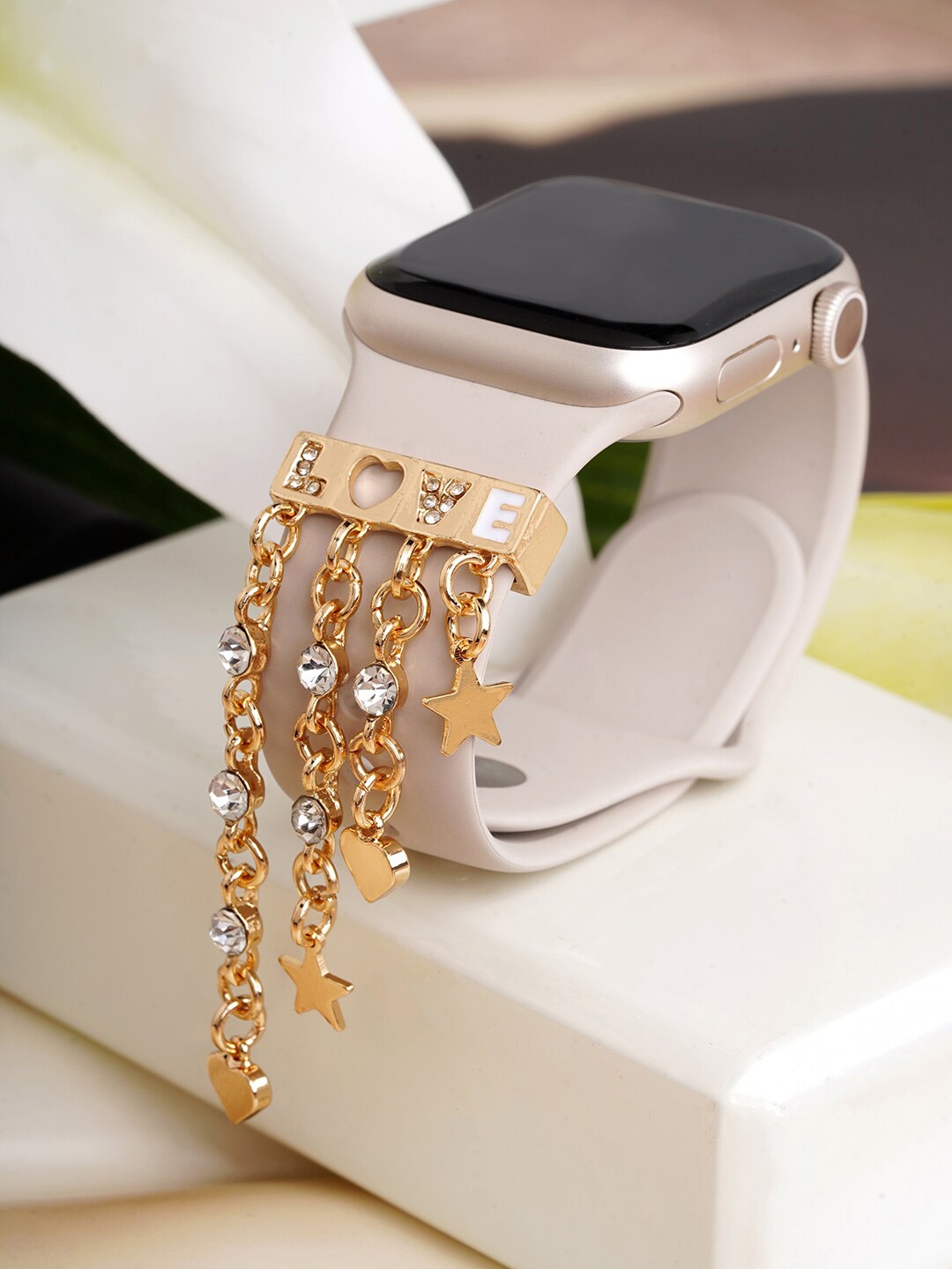 

JOKER & WITCH Women Stone-Studded Watch Charms, Gold