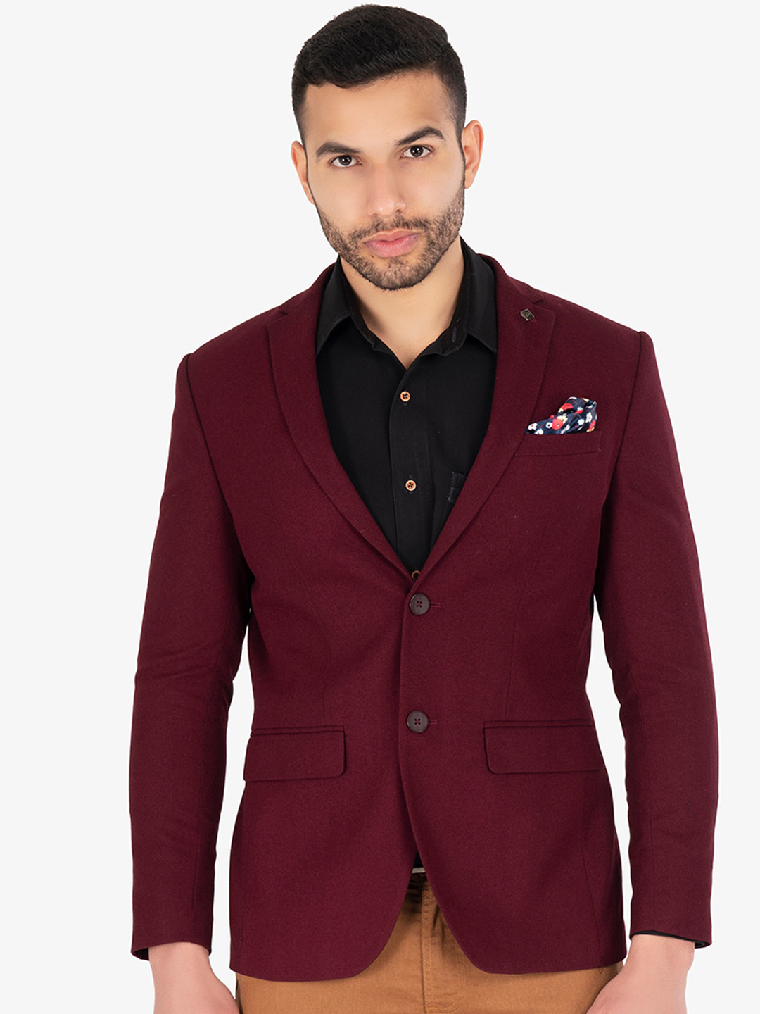 

Denis Parkar Slim-Fit Single Breasted Blazer, Maroon