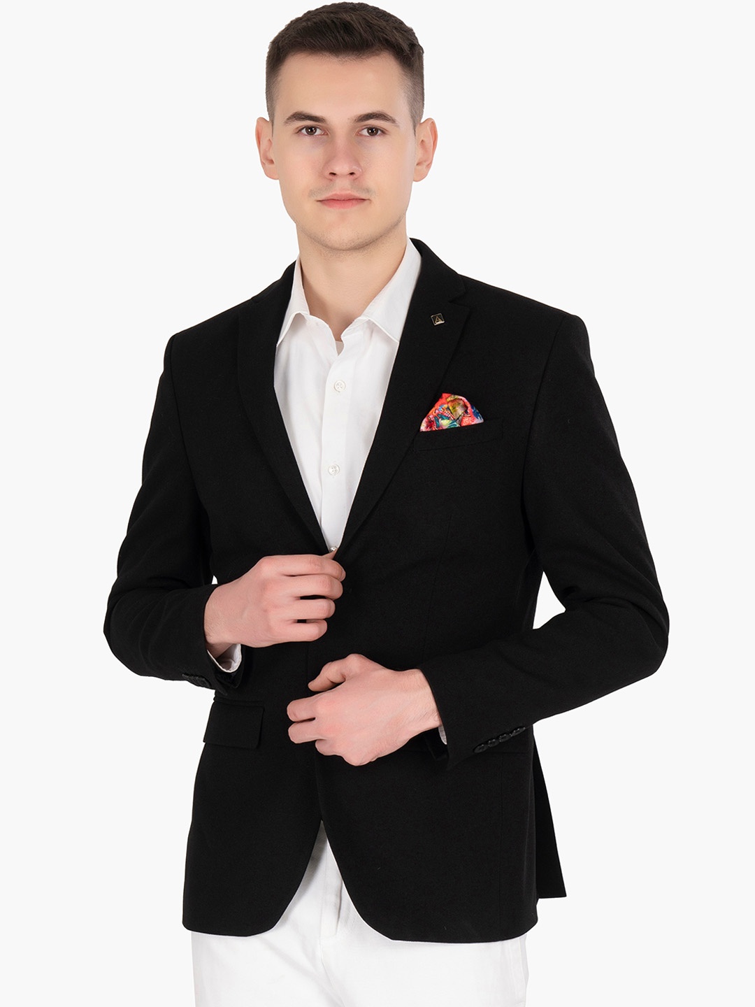 

Denis Parkar Single Breasted Slim-Fit Blazer, Black