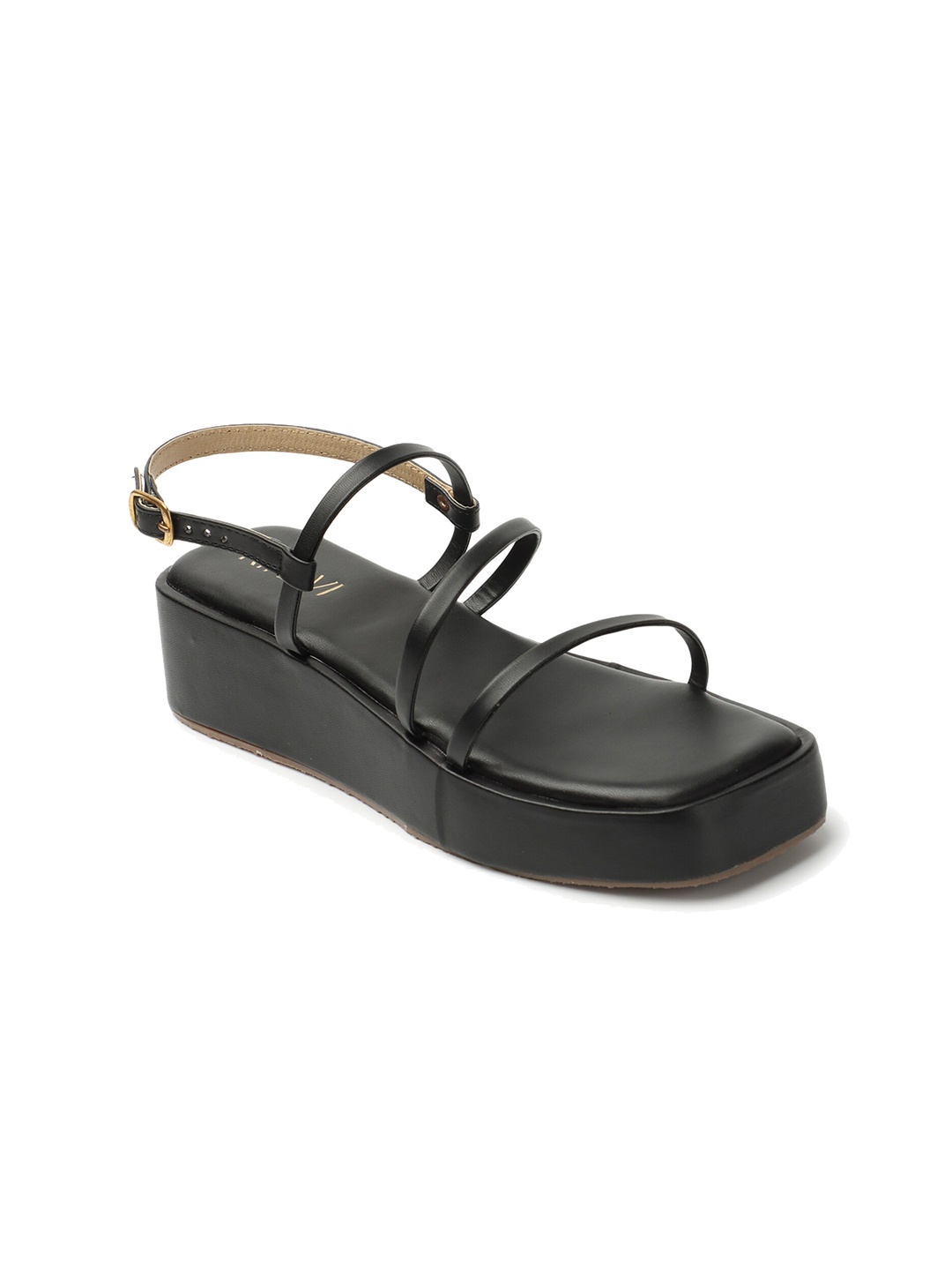 

KIRAVI Square Toe Flatform Heels, Black