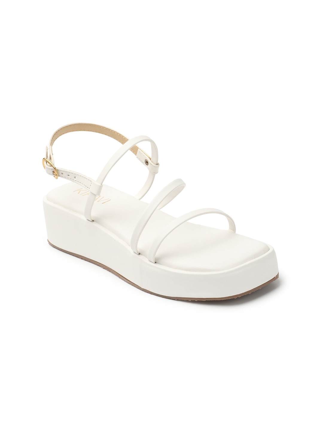 

KIRAVI Open Toe Flatform Heels, White