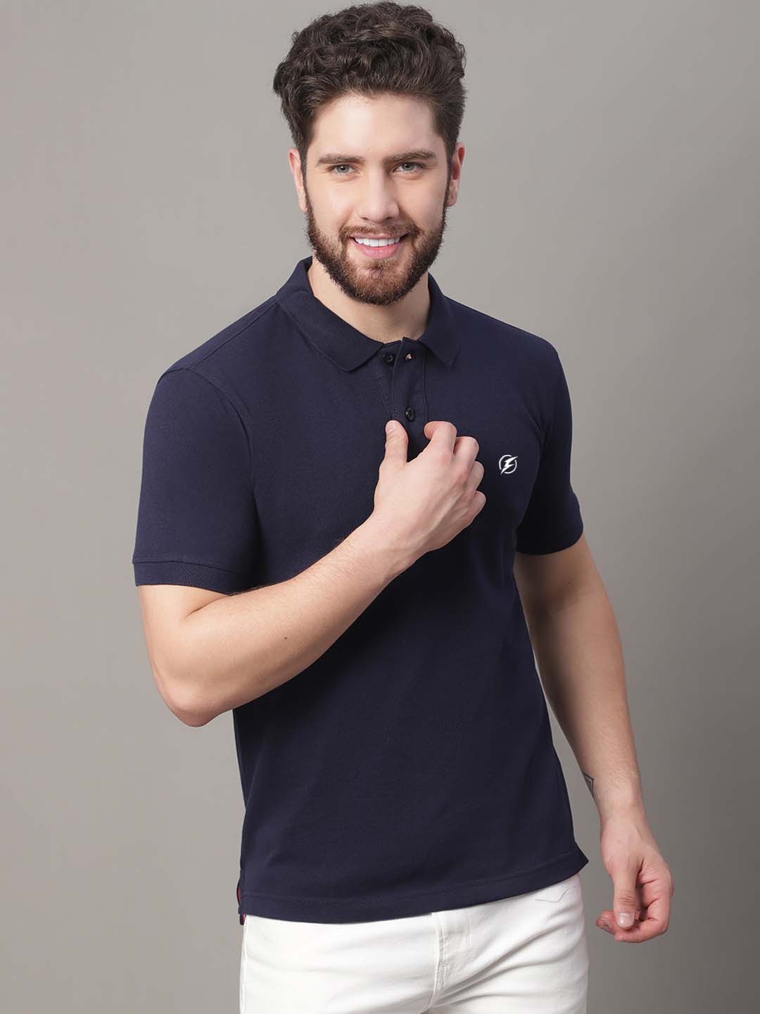 

Friskers Polo Collar Slim Fit T-shirt, Navy blue