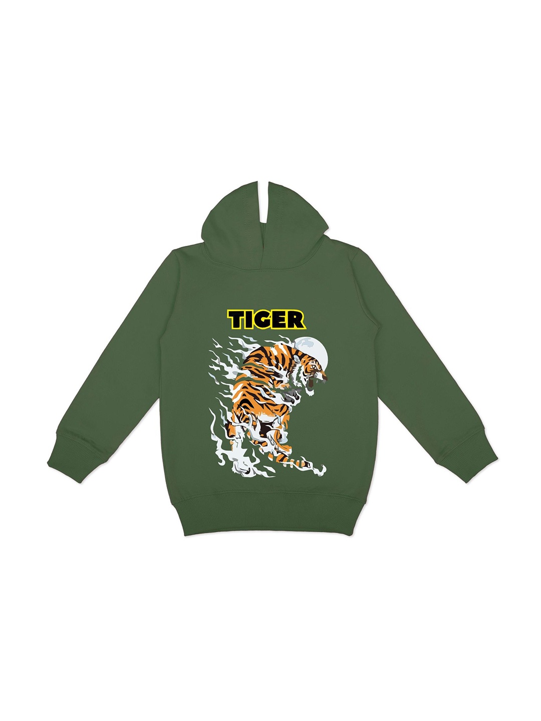 

YK Boys Graphic Printed Hooded Fleece Sweatshirt, Green