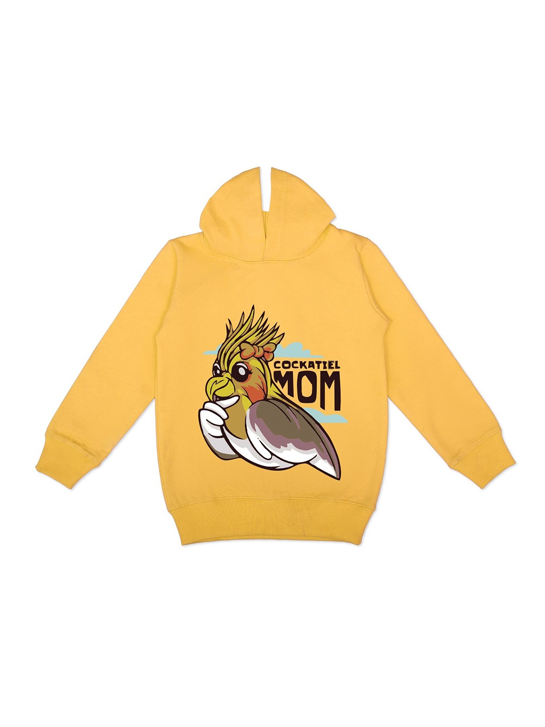 

YK Girls Graphic Printed Hooded Fleece Sweatshirt, Yellow