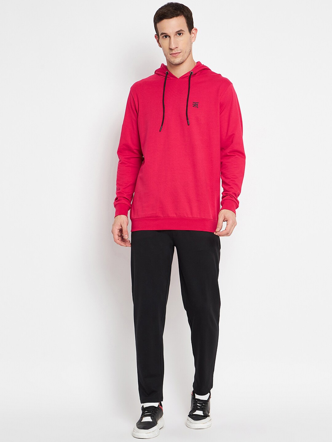 

EDRIO Back-Zipper-Detail Hooded Cotton Tracksuit, Pink