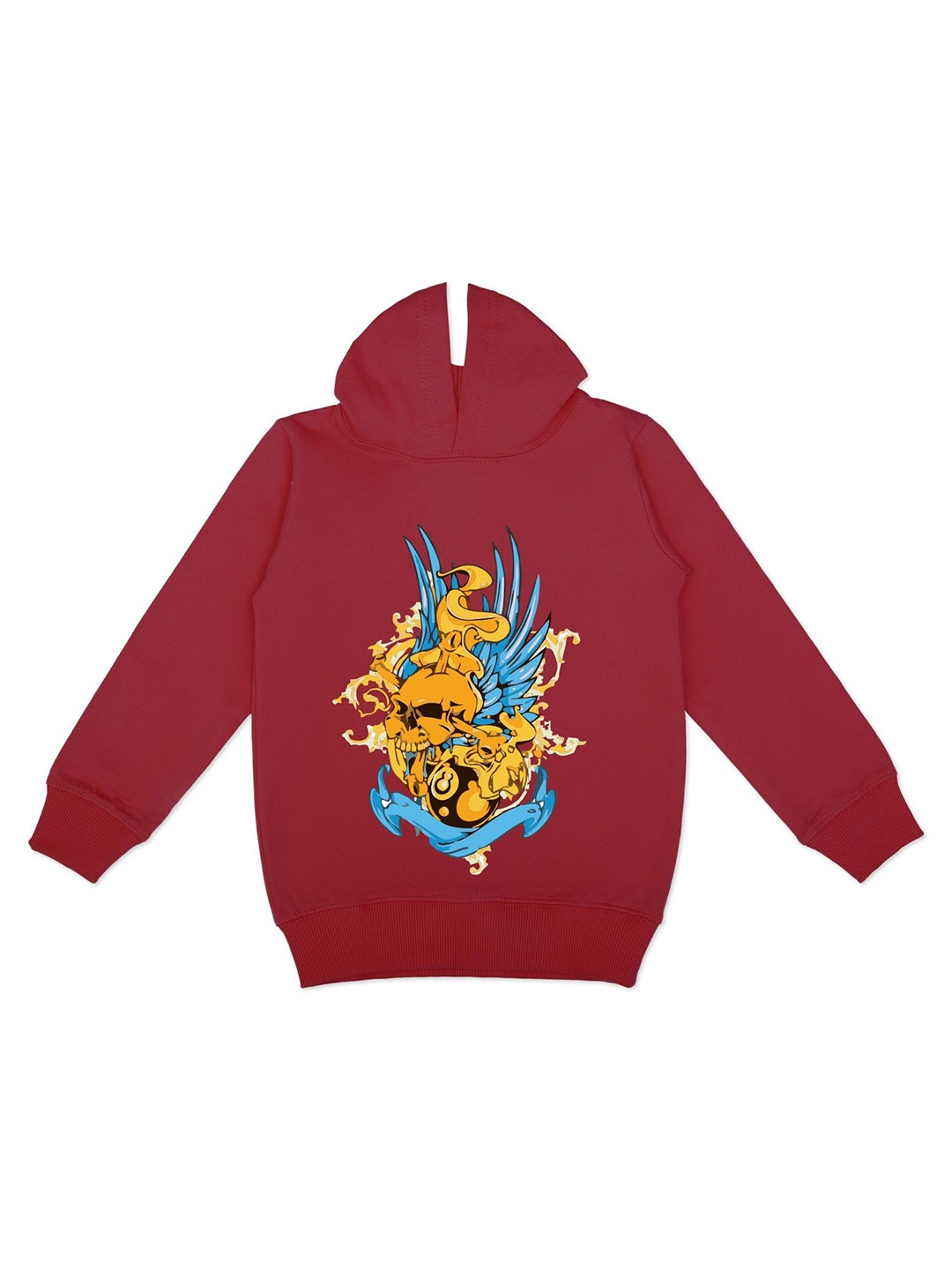 

YK Boys Graphic Printed Hooded Fleece Sweatshirt, Maroon