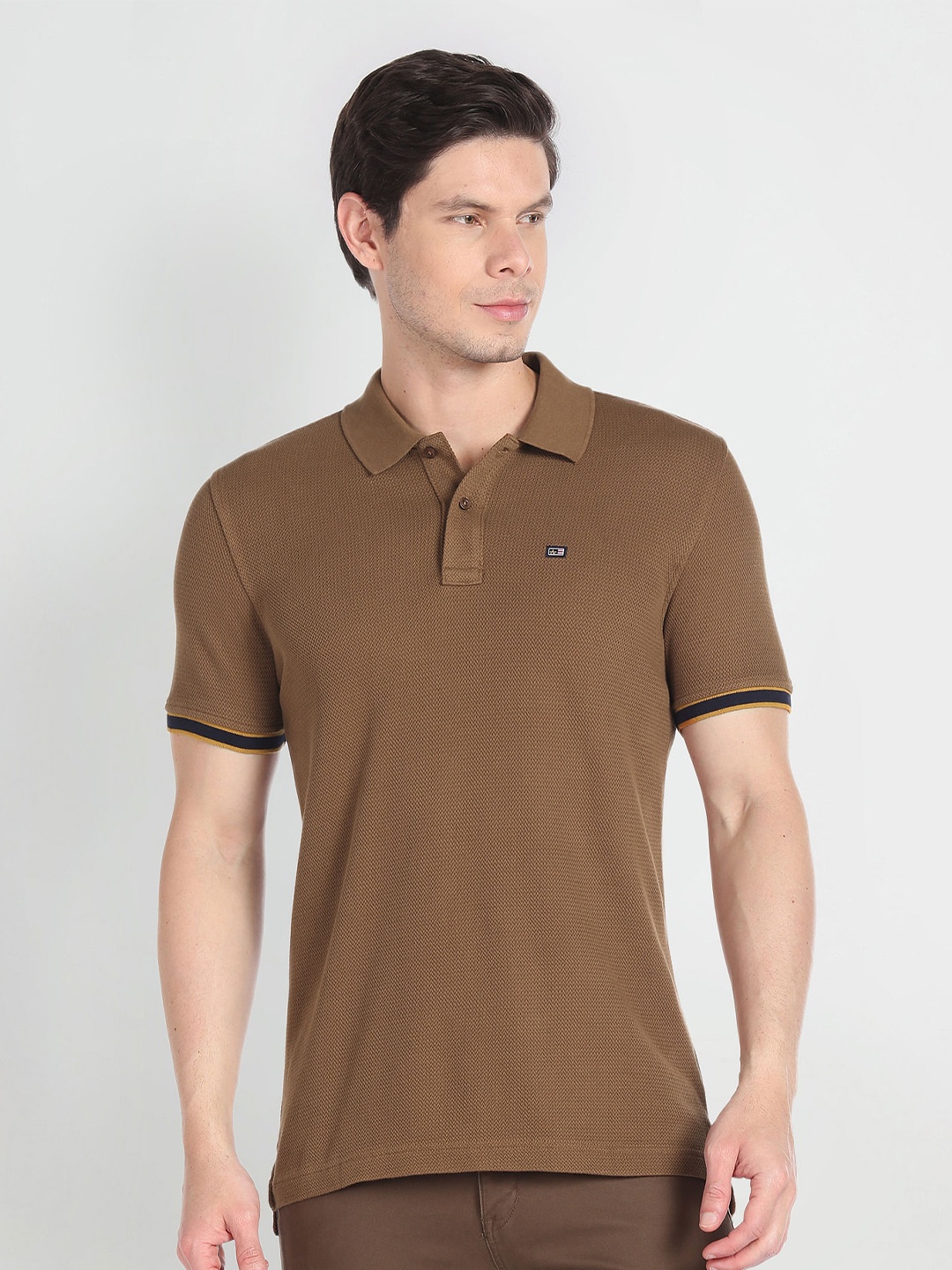 

Arrow Sport Polo Collar Pure Cotton T-shirt, Brown