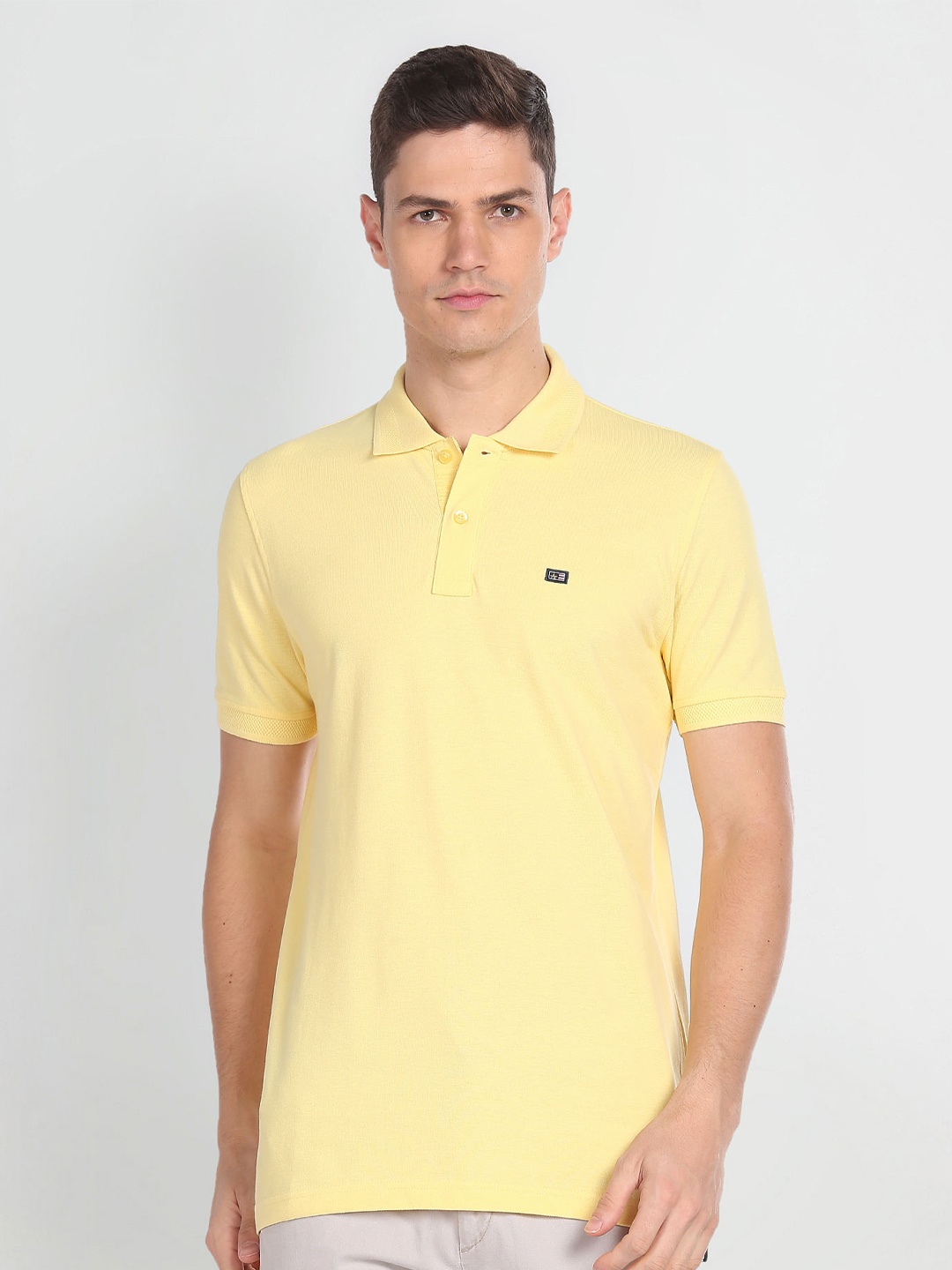 

Arrow Sport Polo Collar Pure Cotton T-shirt, Yellow