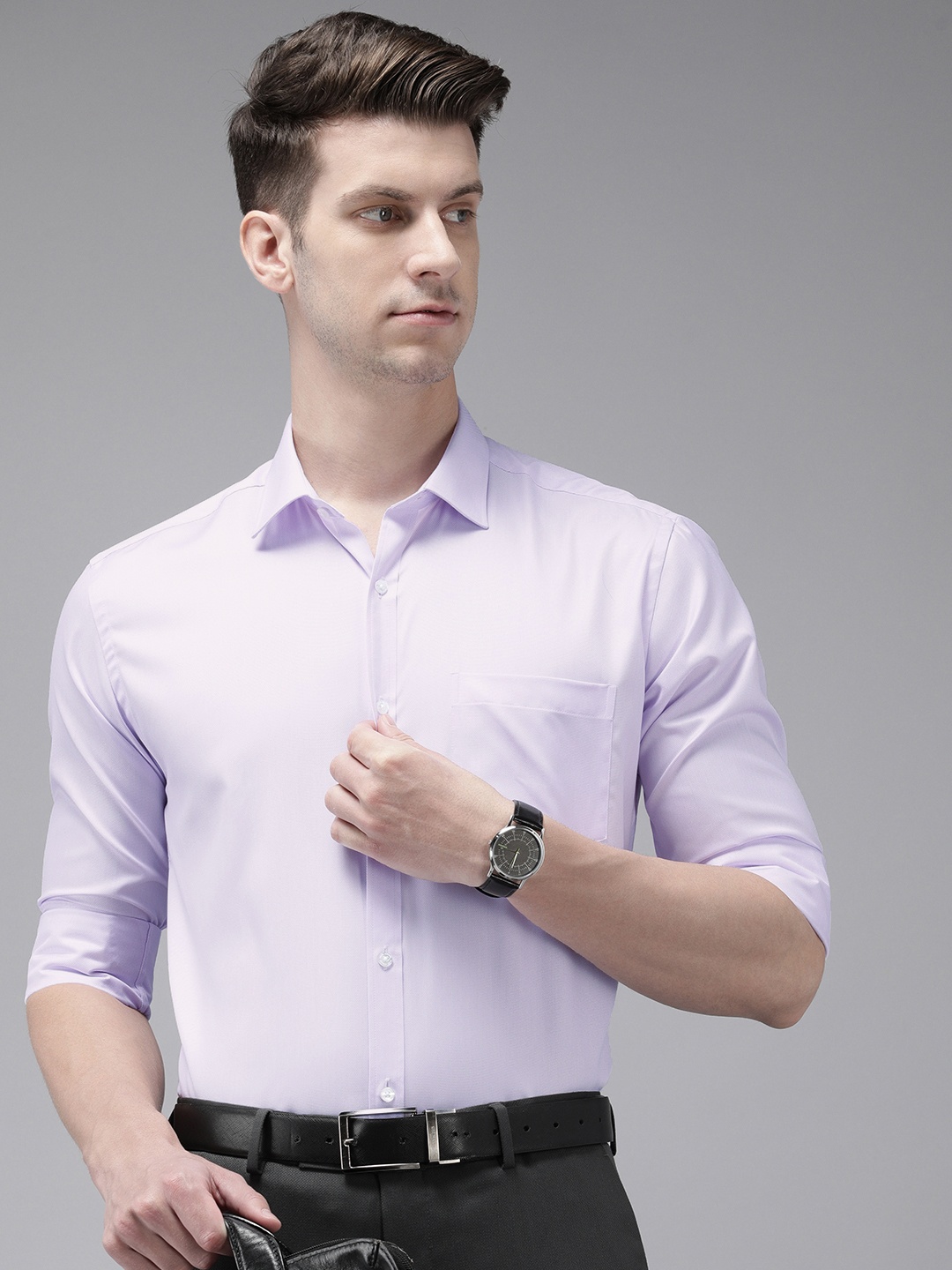 

Park Avenue Self Design Slim Fit Formal Shirt, Lavender