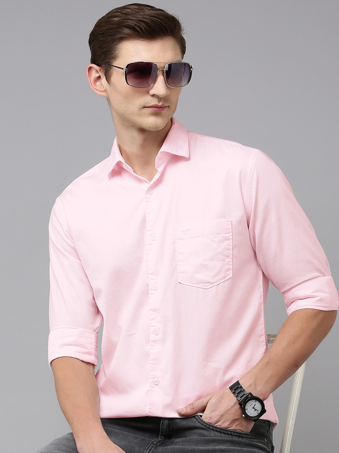 

Park Avenue Men Pure Cotton Slim Fit Casual Shirt, Pink