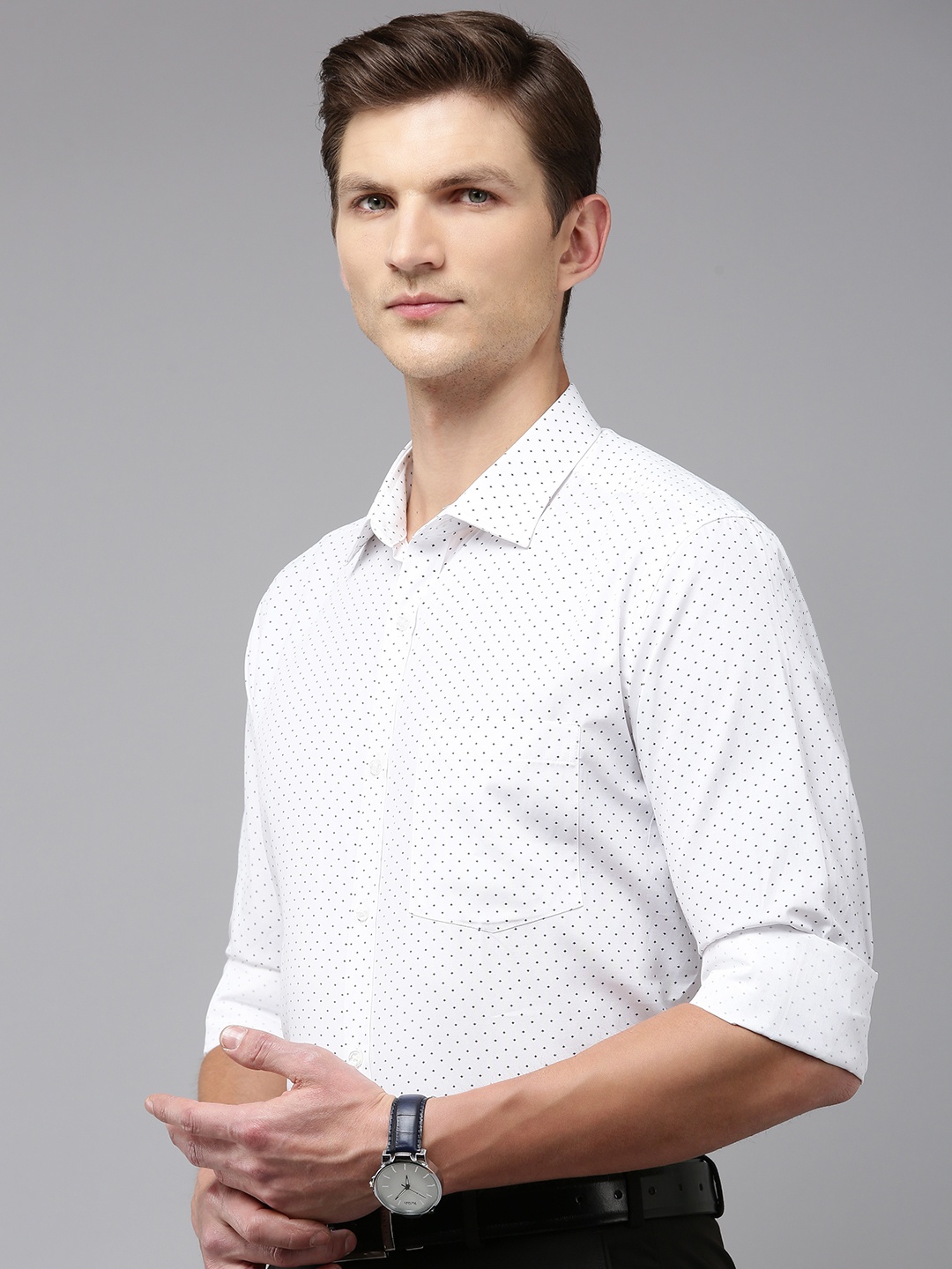 

Park Avenue Men Slim Fit Printed Formal Shirt, White
