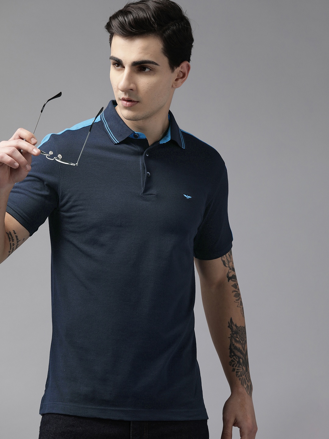 

Park Avenue Polo Collar Slim Fit T-shirt, Navy blue