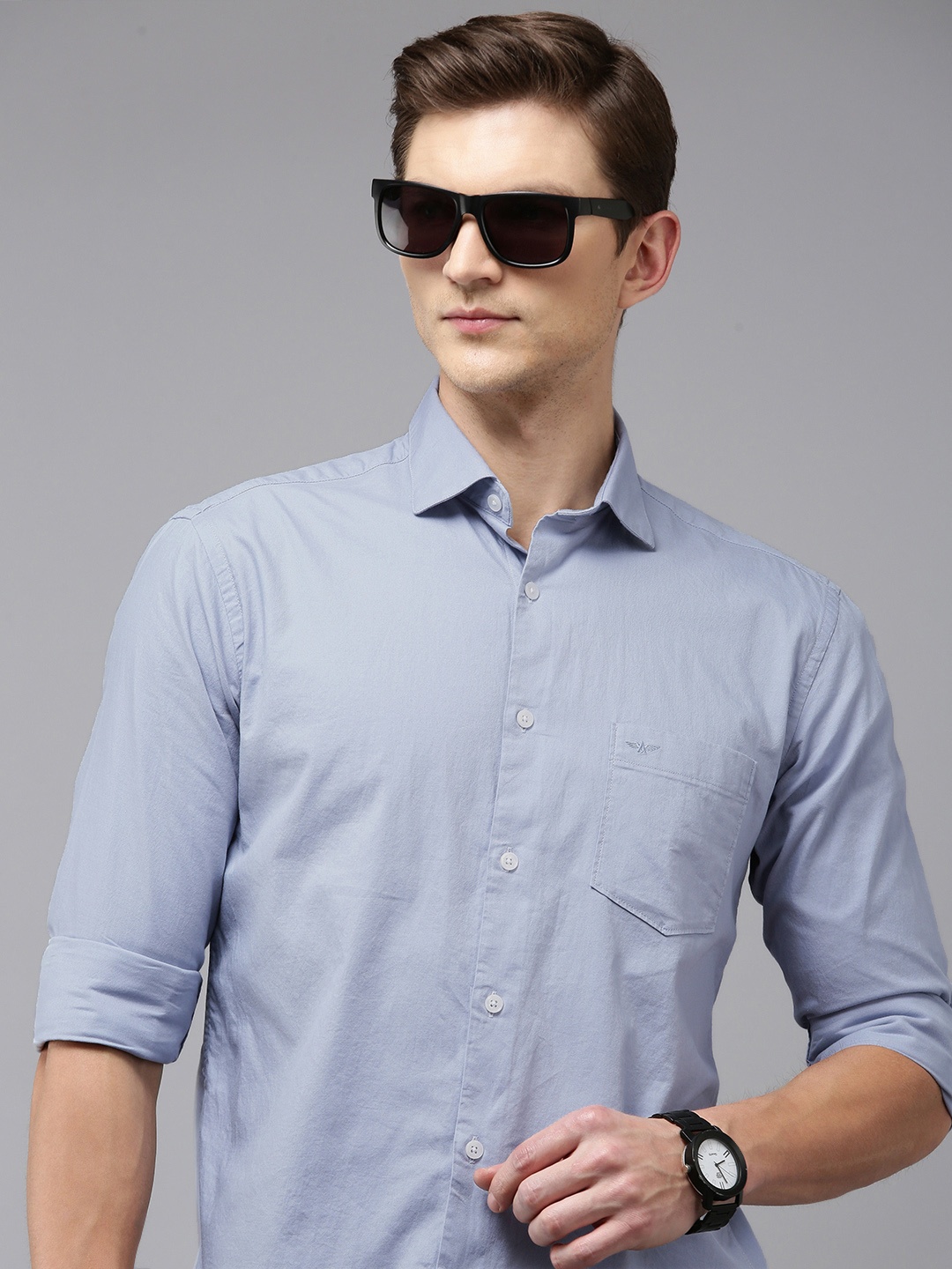 

Park Avenue Slim Fit Solid Pure Cotton Casual Shirt, Grey
