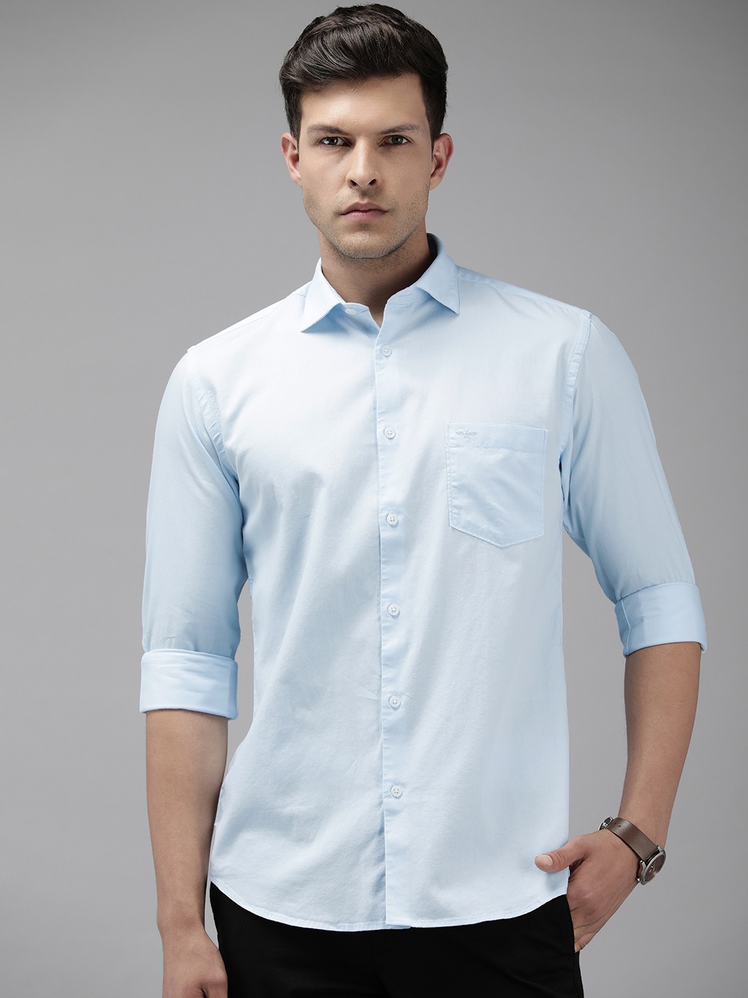 

Park Avenue Pure Cotton Slim Fit Opaque Shirt, Blue