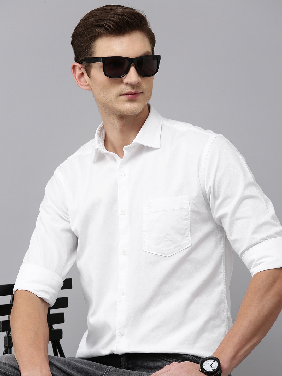 

Park Avenue Slim Fit Opaque Pure Cotton Casual Shirt, White