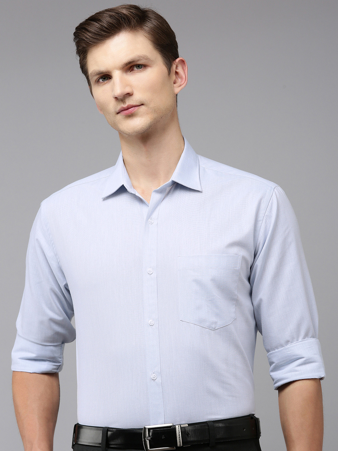 

Park Avenue Solid Slim Fit Formal Shirt, Blue