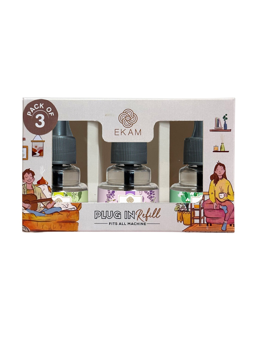 

Ekam Grey 3 Pieces Scented Air Freshener 45ml each