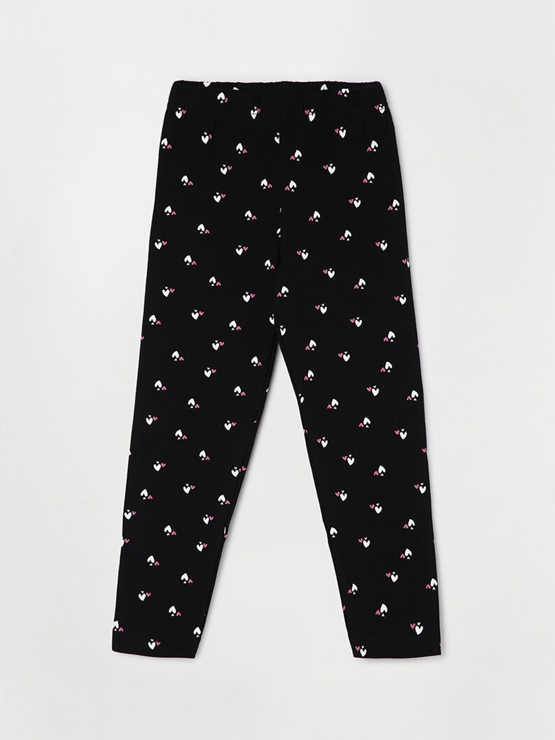 

max Girls Printed Ankle Length Leggings, Black