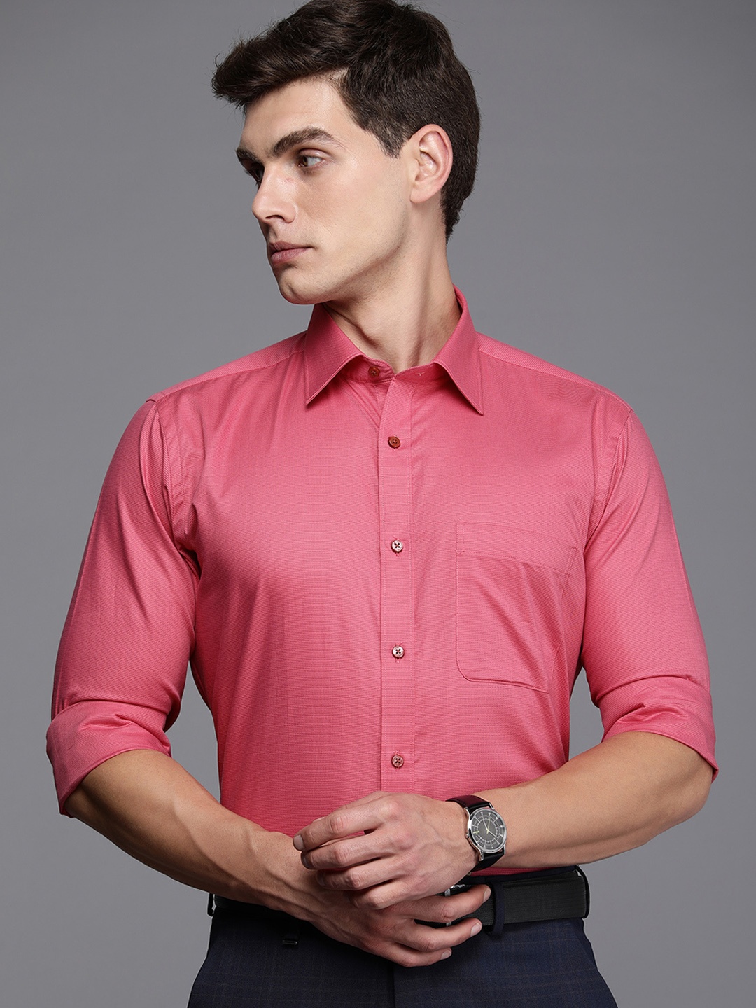 

Raymond Pure Cotton Slim Fit Formal Shirt, Pink