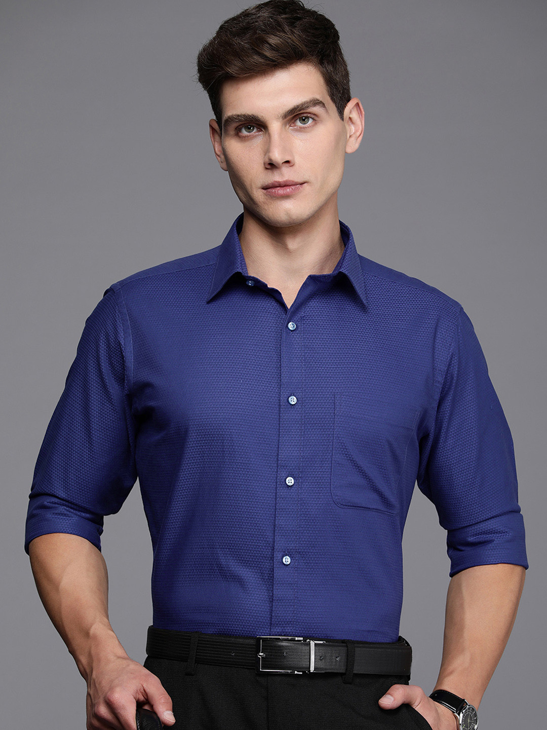 

Raymond Pure Cotton Slim Fit Formal Shirt, Blue