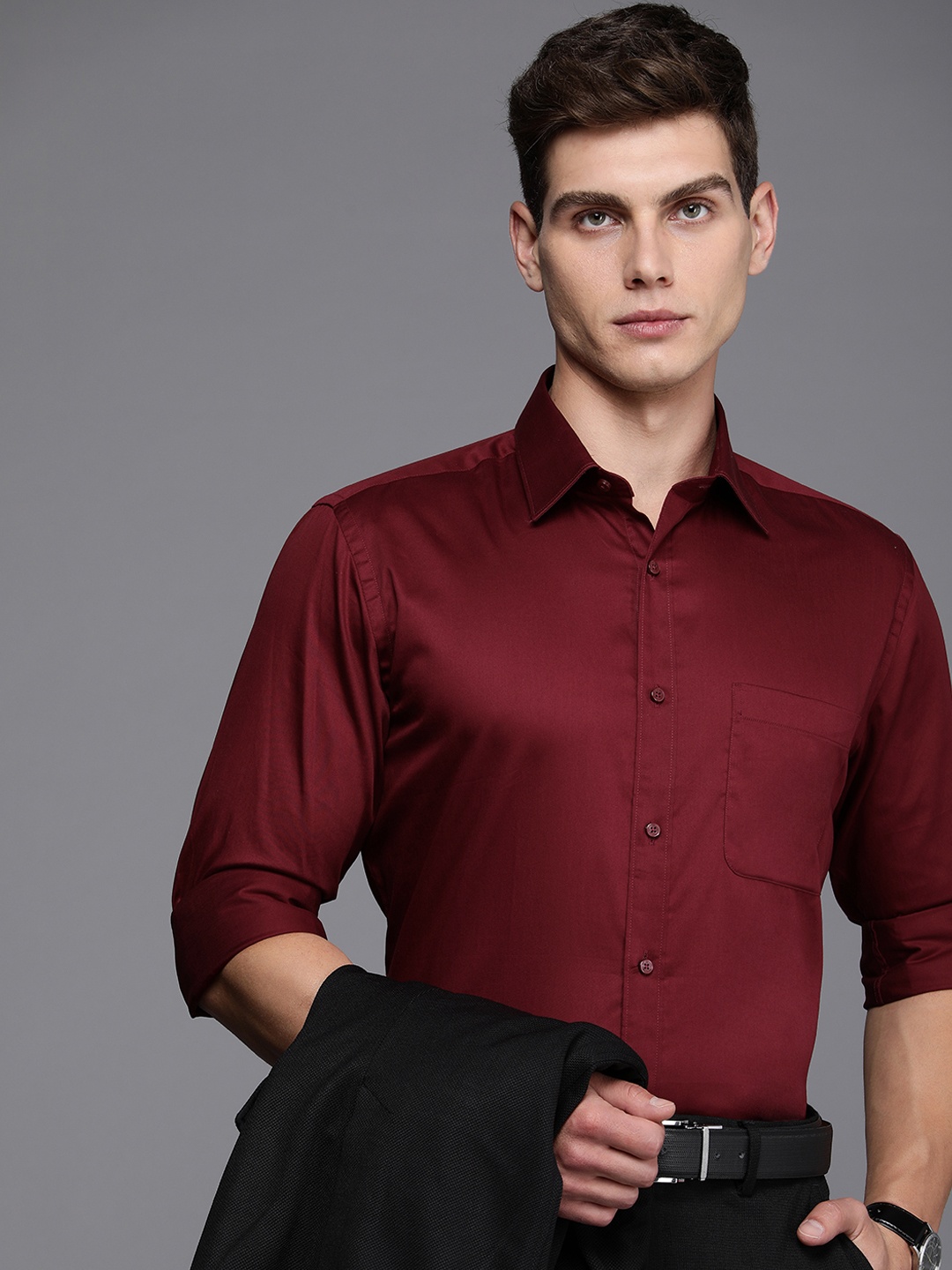 

Raymond Pure Cotton Slim Fit Formal Shirt, Maroon