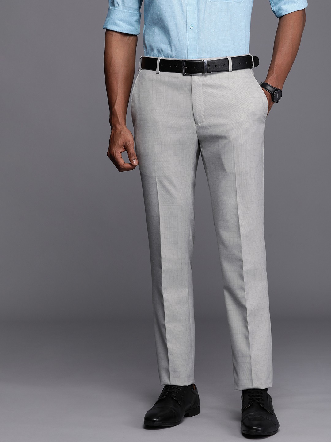 

Raymond Men Slim Fit Trousers, Grey