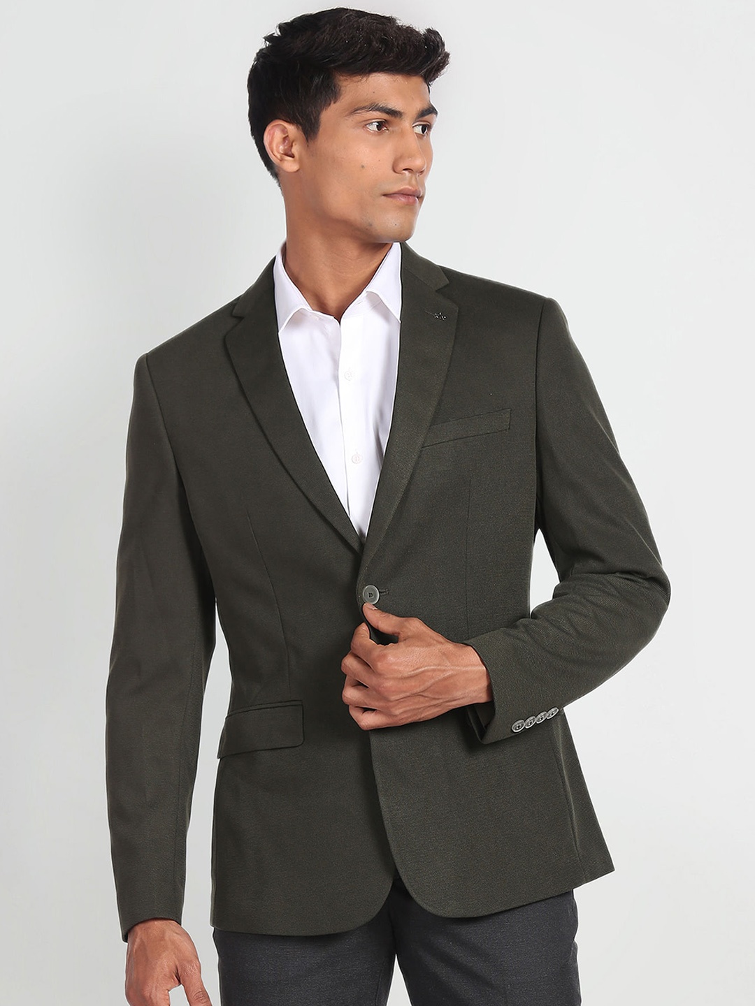 

Arrow Slim-Fit Single Breasted Formal Blazer, Green